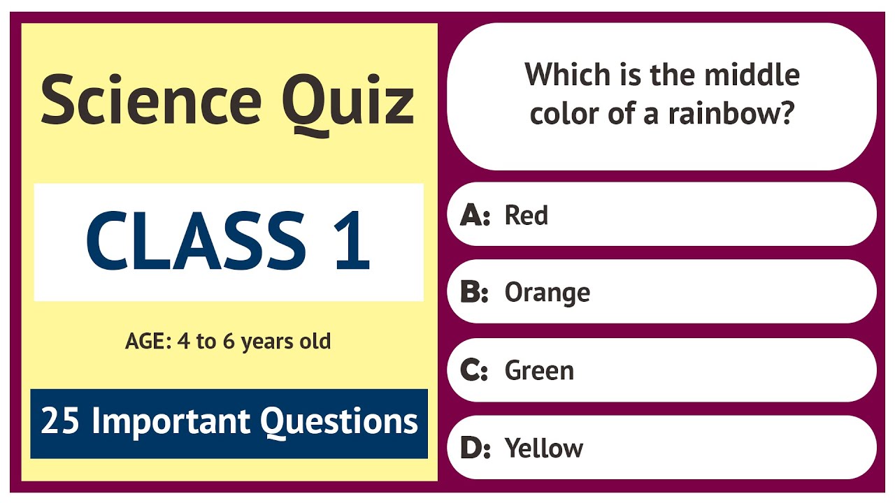 Science Quiz for Class 1 |  कक्षा 1 के लिए विज्ञान प्रश्नोत्तरी